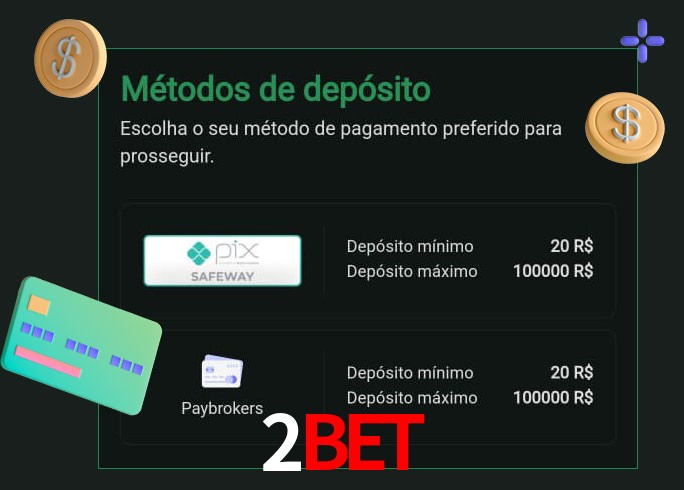 O cassino 2Bet oferece uma grande variedade de métodos de pagamento